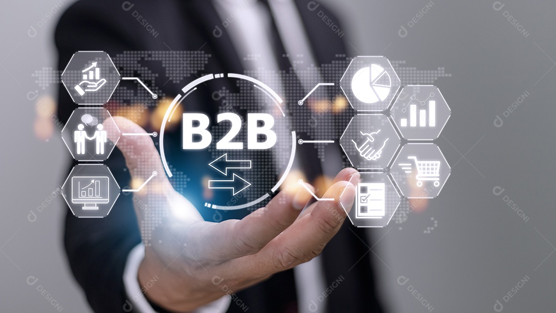 Conceito de marketing de tecnologia de comércio de empresa de negócios B2B