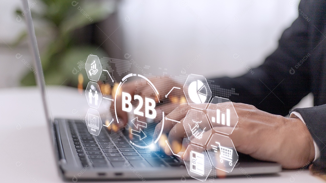 Conceito de marketing de tecnologia de comércio de empresa de negócios B2B