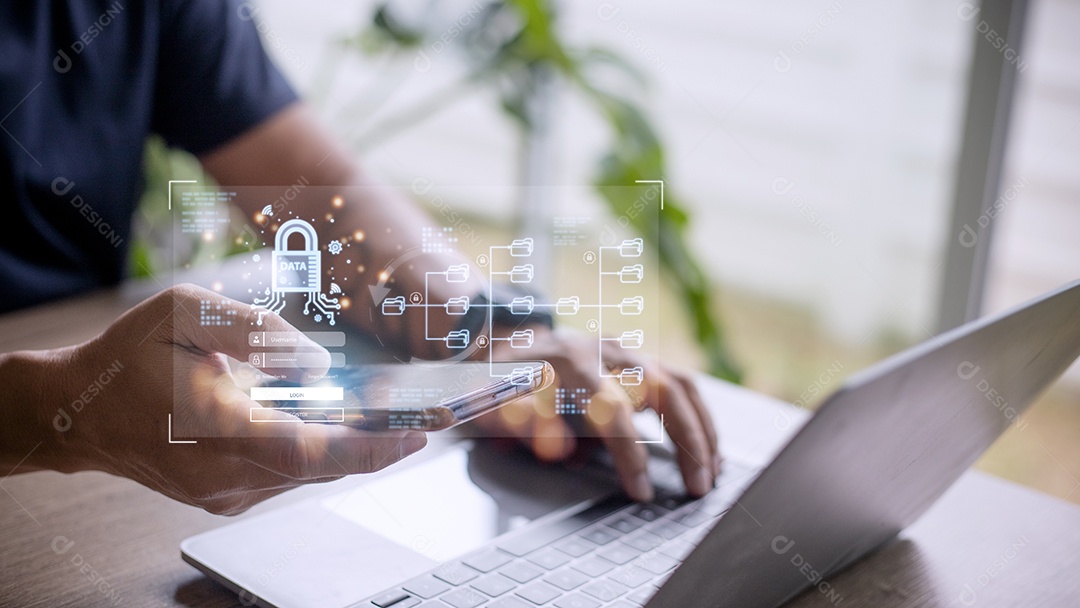 Conceito de tecnologia digital de segurança cibernética