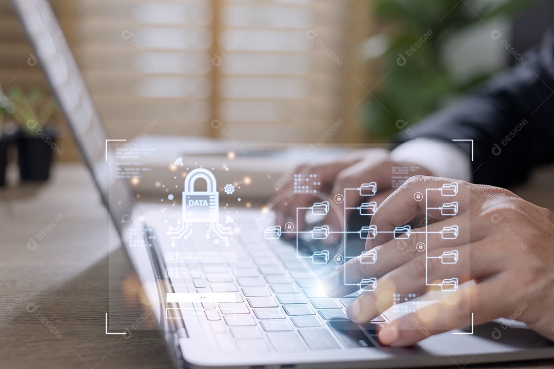 Conceito de tecnologia digital de segurança cibernética