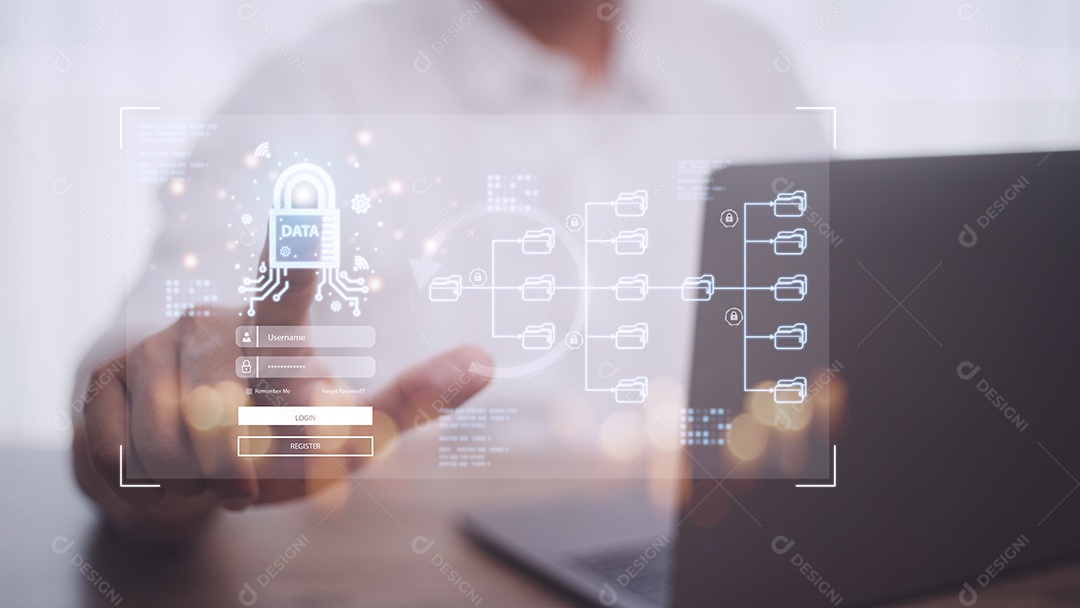 Conceito de segurança cibernética, segurança da informação e criptografia