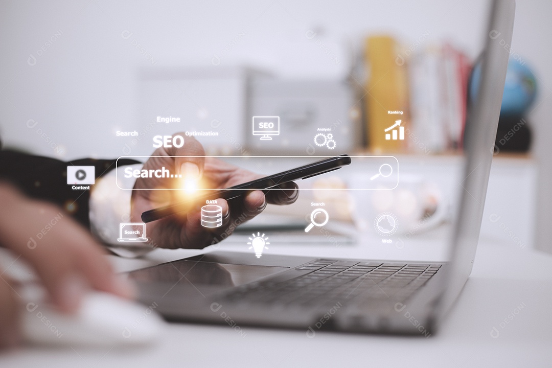 Motor de Otimização de Busca. Marketing on-line digital e conceito de tecnologia Internet