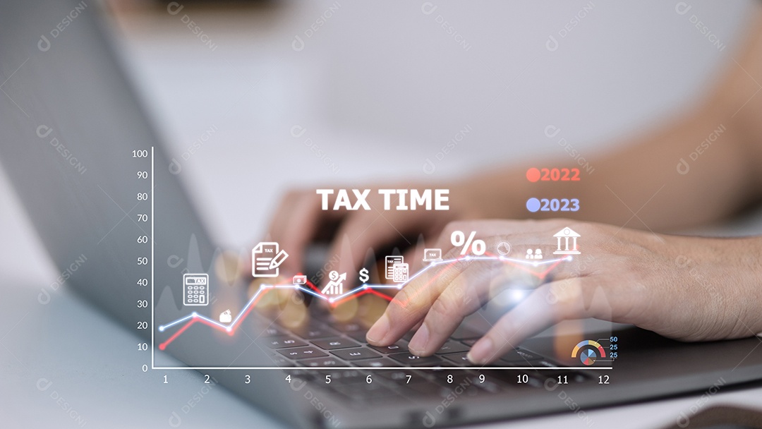 Conceito de finanças de negócios de otimização de pagamento de impostos, inteligência de pessoas