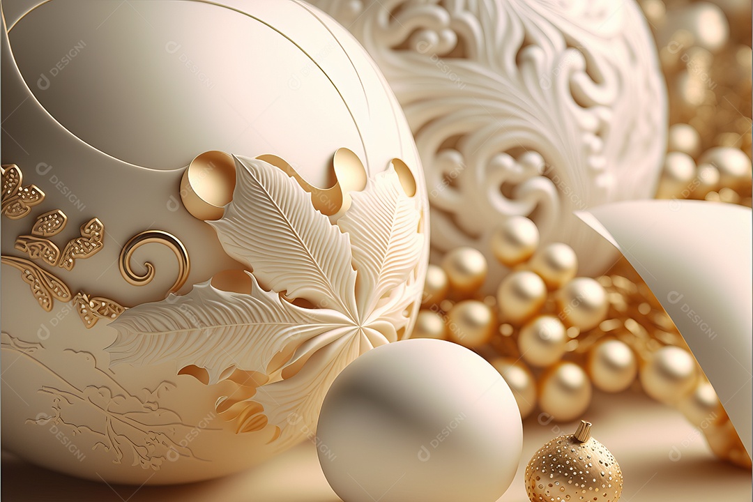 Close-up de enfeites na árvore de Natal com guirlandas em fundo colorido com foco seletivo e fundo desfocado.