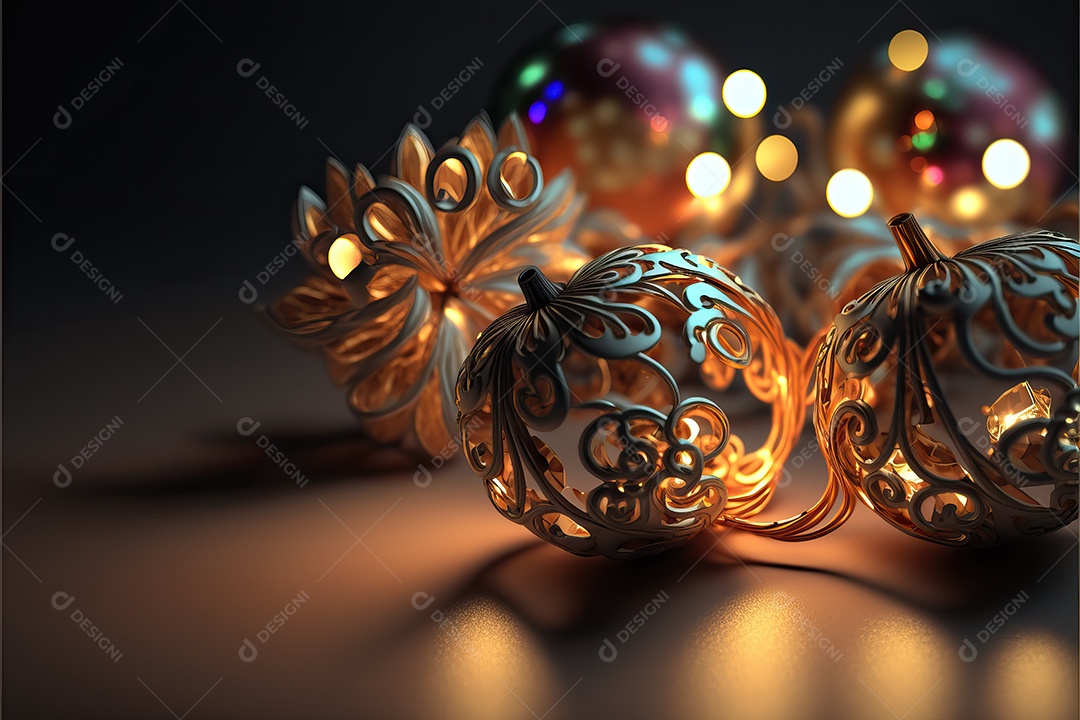 Guirlanda de luz de Natal na janela e decoração em fundo colorido com foco seletivo e fundo desfocado.