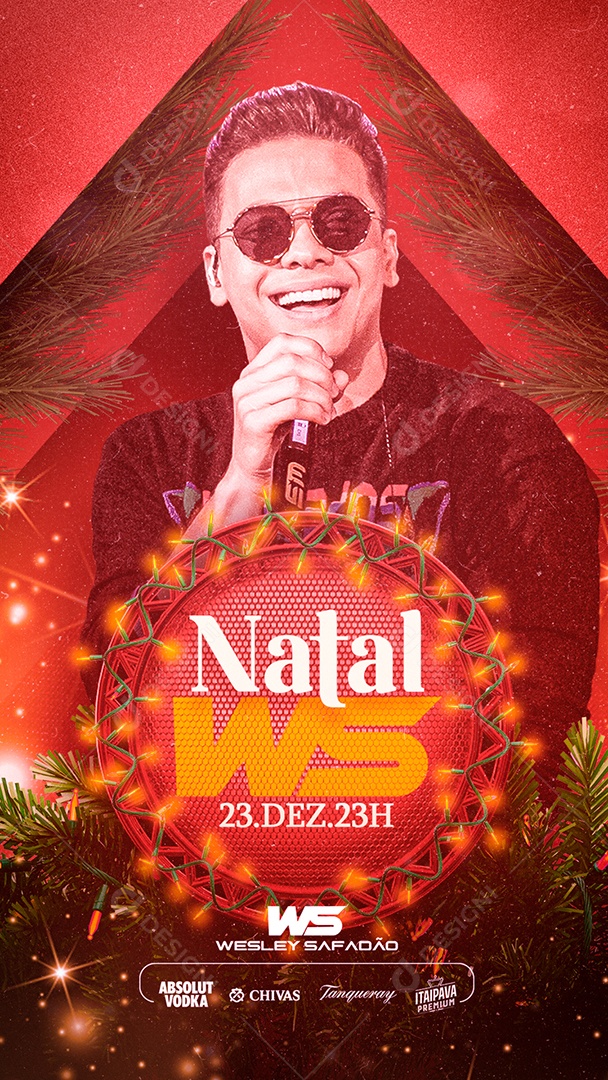 Christmas Story WS Wesley Safadão Flyer Social Media Editable PSD