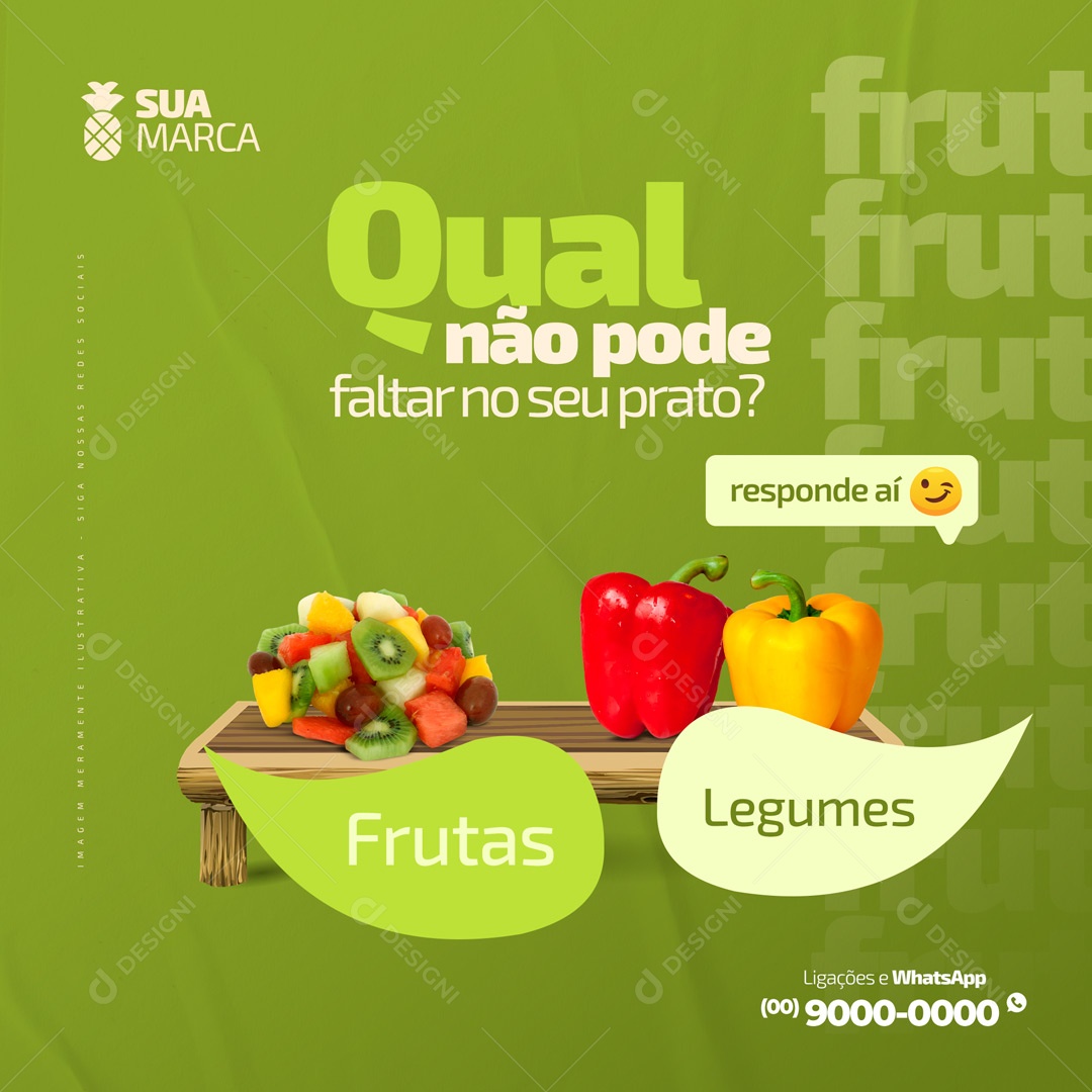 Frutas Legumes Hortifruti Social Media PSD Editável