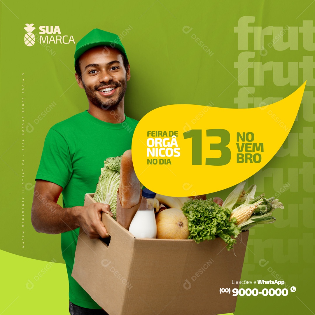 Feira de Orgânicos Hortifruti Social Media PSD Editável