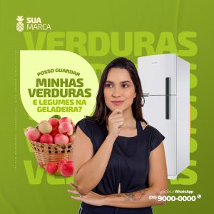 Posso Guardar Minhas Verduras e Legumes na Geladeira? Hortifruti Social Media PSD Editável