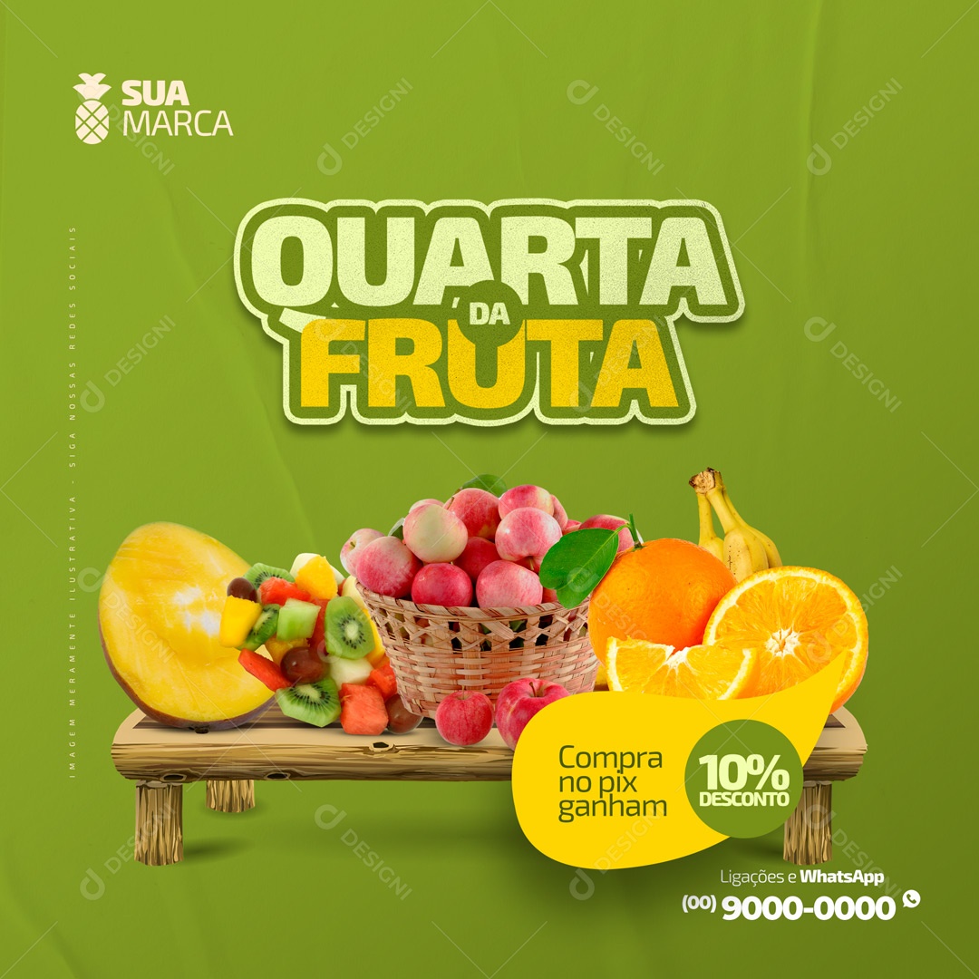 Quarta da Fruta Hortifruti Social Media PSD Editável