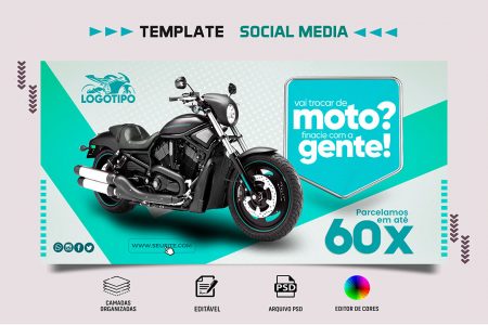 Post Concessionária Vai Trocar de Moto Social Media PSD Editável