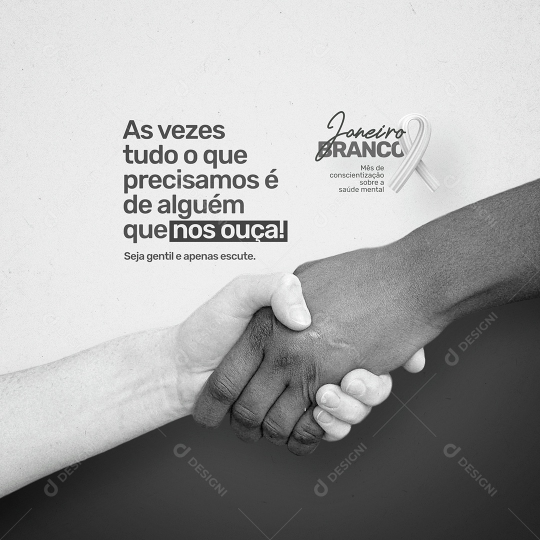 Post Janeiro Branco Social Mês da Conscientização Sobre a Saúde Mental