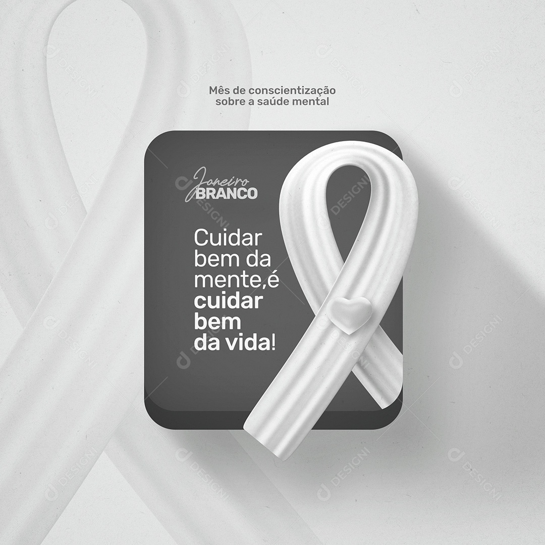 Post Janeiro Branco Social Mês da Conscientização Sobre a Saúde Mental
