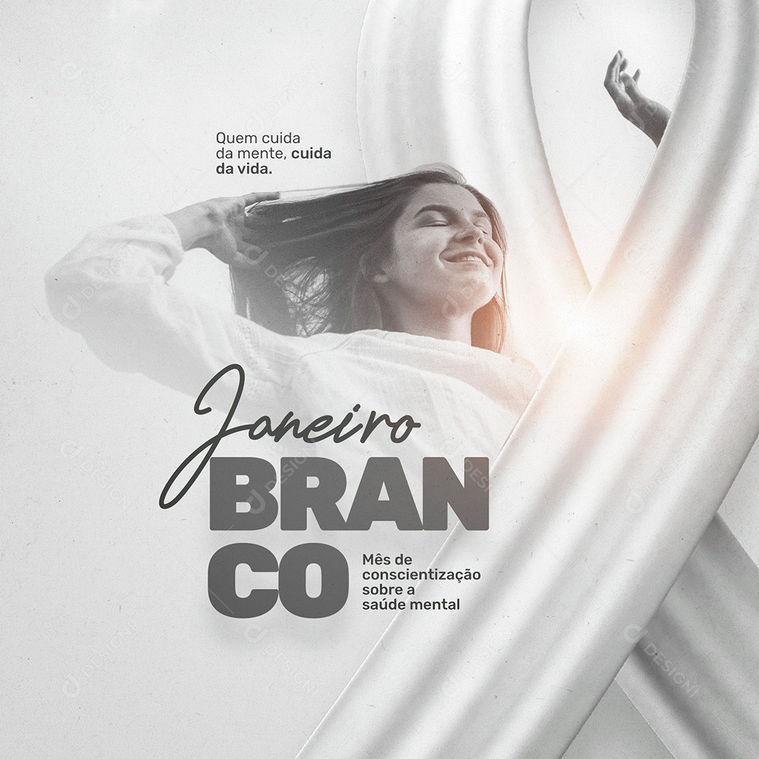 Post Janeiro Branco Social Mês da Conscientização Sobre a Saúde Mental