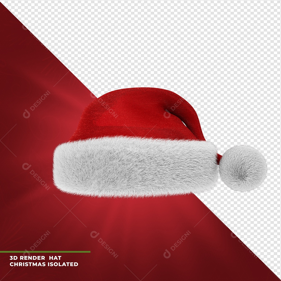 Gorro do Papai Noel Elemento 3D para Composição PSD