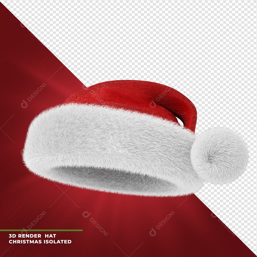 Gorro do Papai Noel Elemento 3D para Composição PSD
