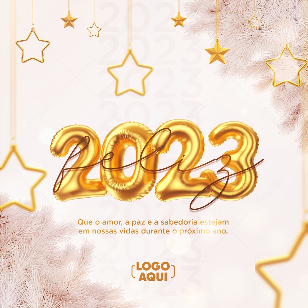 Que o Amor a Paz e a Sabedoria Estejam Ano Novo Social Media PSD Editável