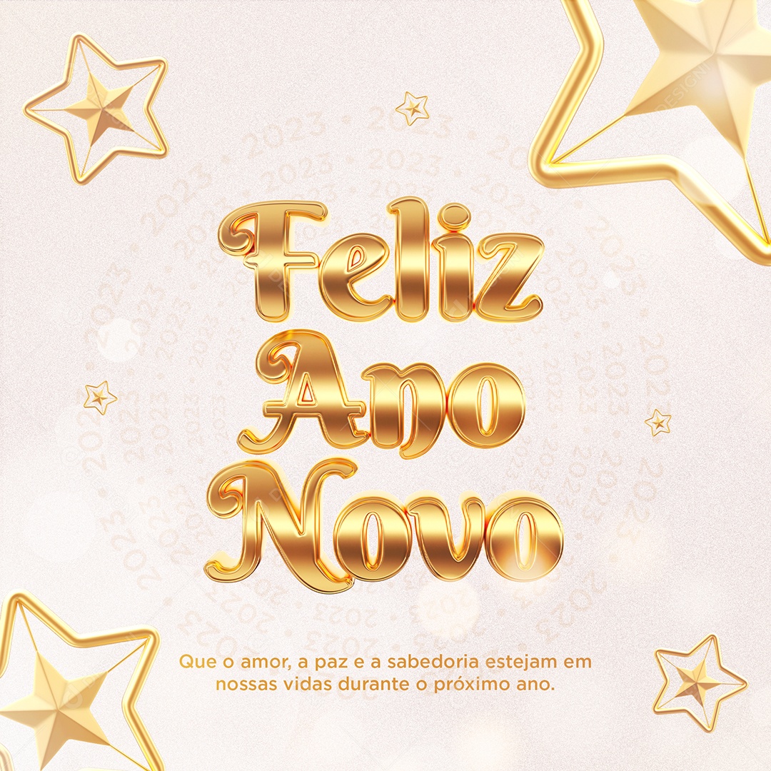 Que o Amor a Paz e a Sabedoria Estejam Ano Novo Social Media PSD Editável