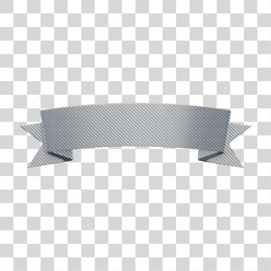 Faixa Cinza Elemento 3D para Composição PNG Transparente