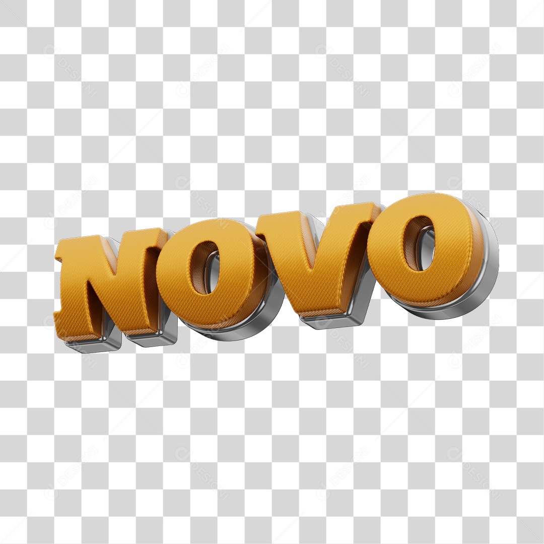 Novo Texto 3D para Composição PNG Transparente