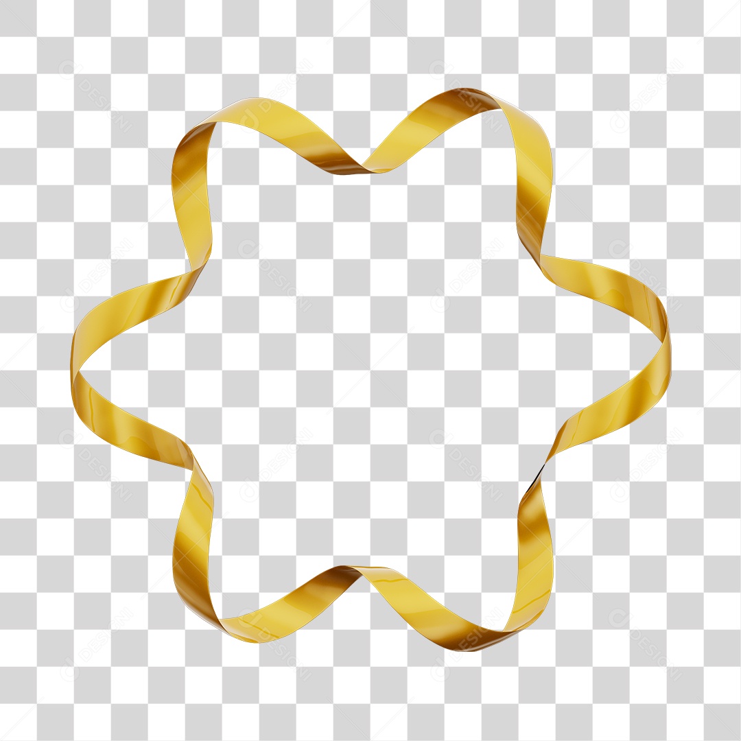 Estrela Decorativa Dourada Elemento 3D de Ano Novo Para Composição PNG Transparente