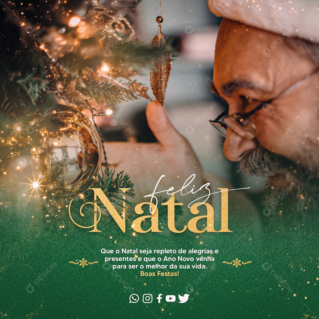 Feliz Natal Que o Natal Seja Repleto de Alegrias e Presentes e Que o Ano Novo Venha Para Ser o Melhor da Sua Vida Boas Festas Social Media PSD Editável