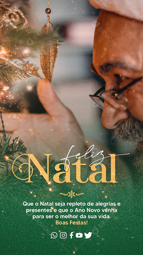 Story Feliz Natal Que o Natal Seja Repleto de Alegrias e Presentes e Que o Ano Novo Venha Para Ser o Melhor da Sua Vida Boas Festas Social Media PSD Editável