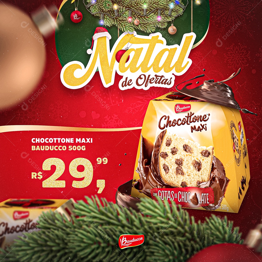 Natal de Ofertas Venha Conferir Social Media PSD Editável