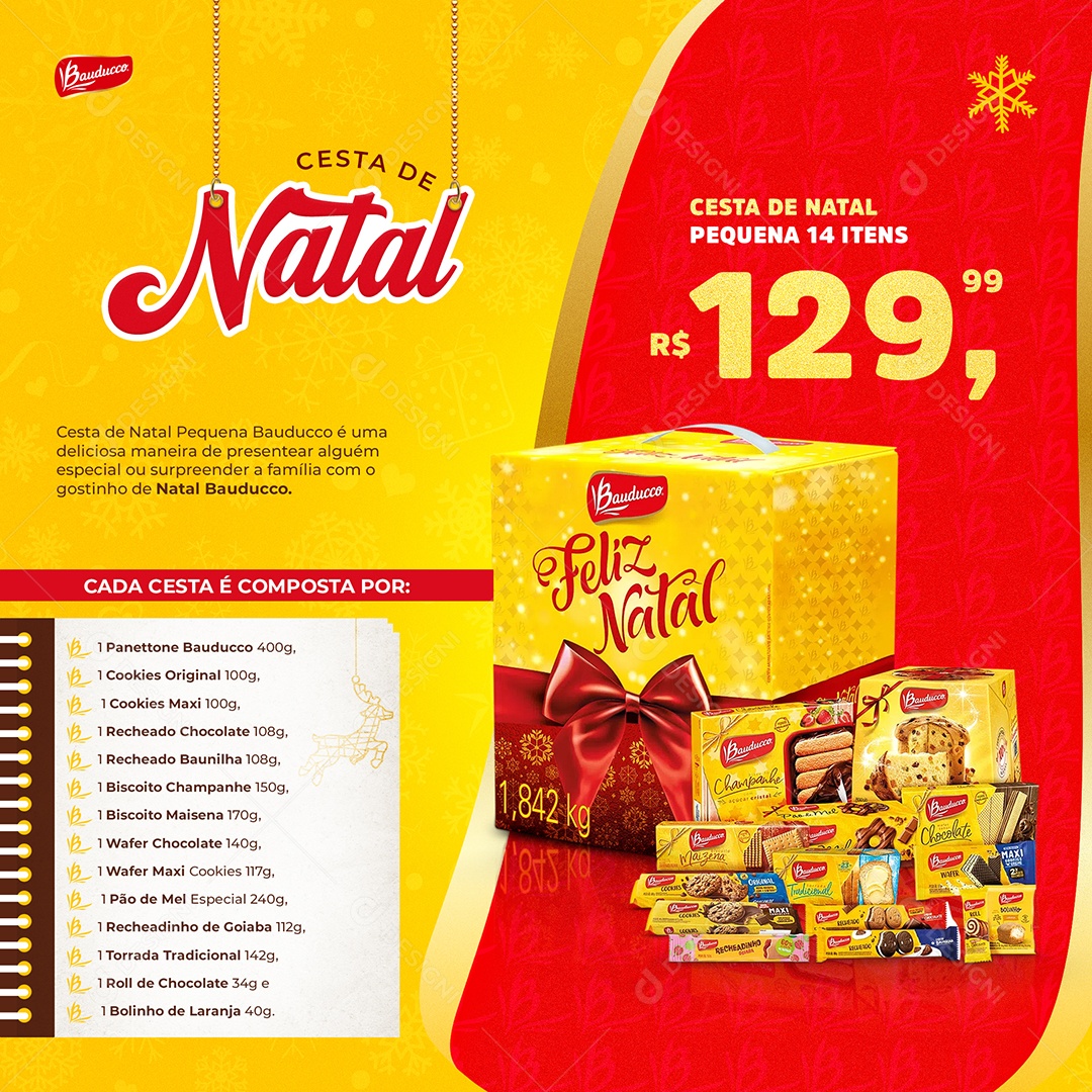 Cesta de Natal Venha Conferir Social Media PSD Editável
