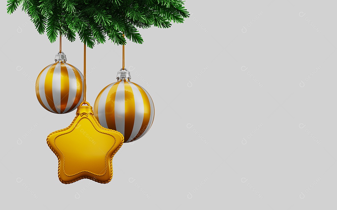 Estrela de arvore de Natal sobre fundo isolado branco