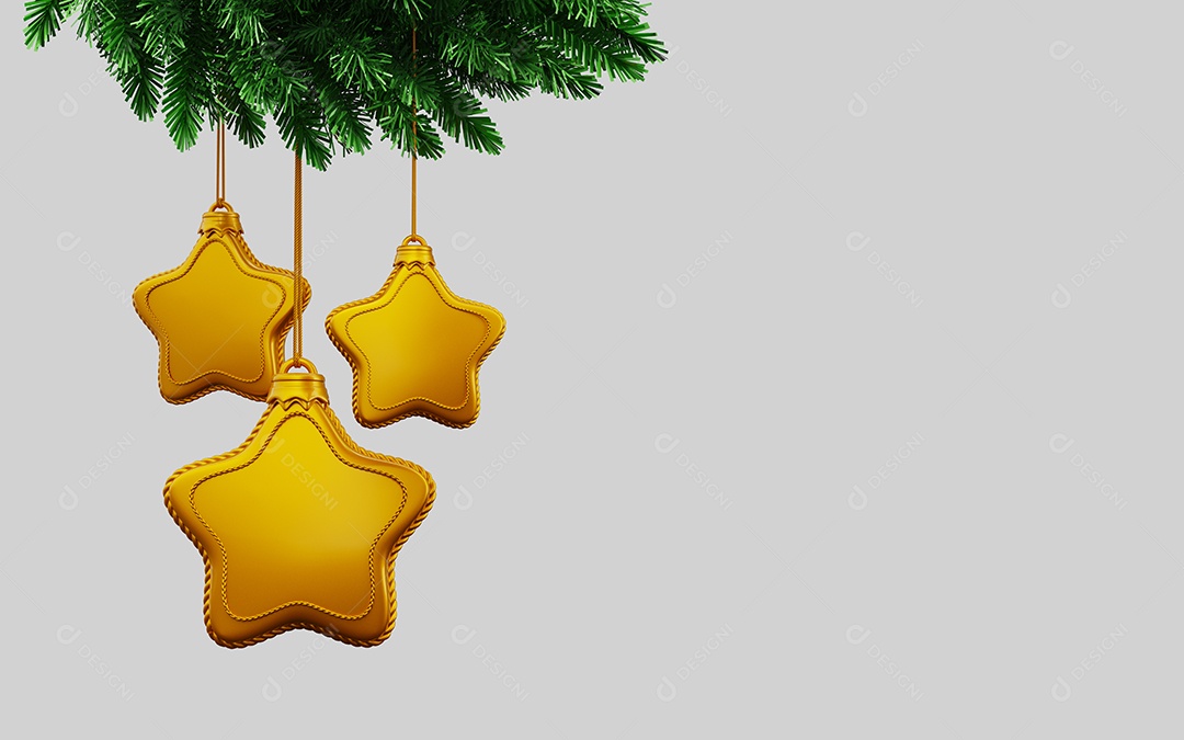 Estrela de arvore de Natal sobre fundo isolado branco