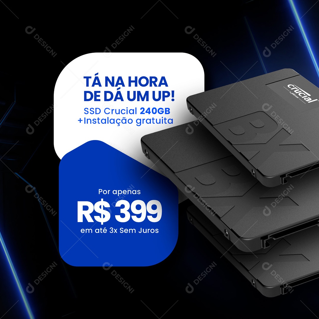 Tá na Hora de Dá um Up SSD Informática Social Media PSD Editável