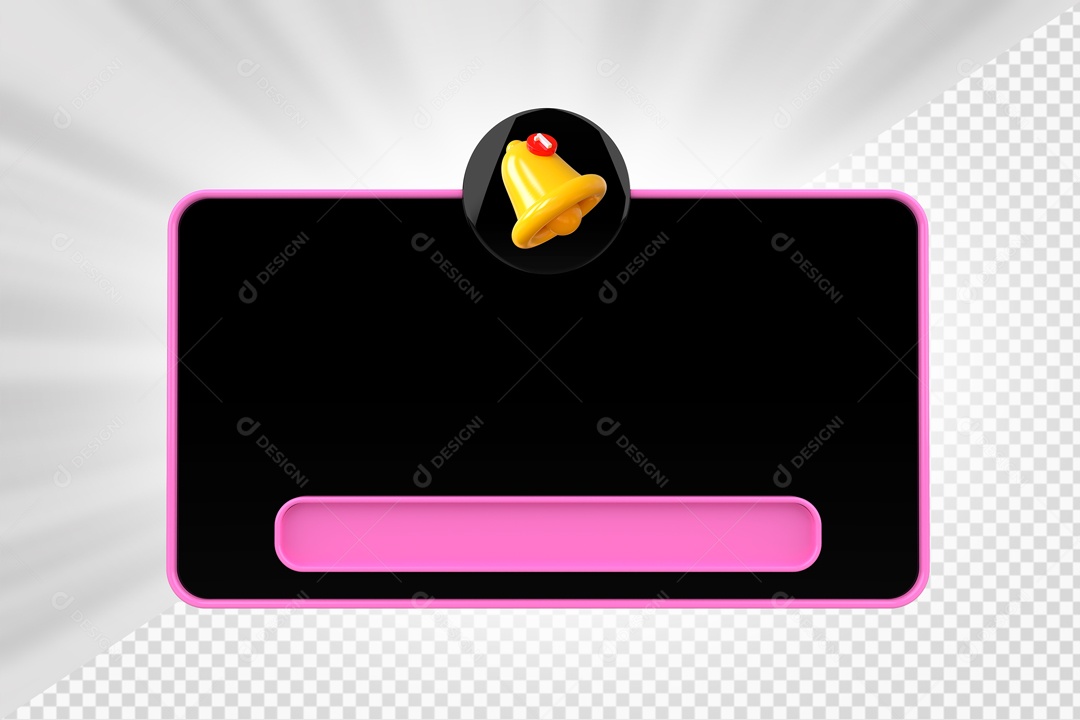 Caixa de Perguntas Preto e Rosa Elemento 3D Para Composição PSD