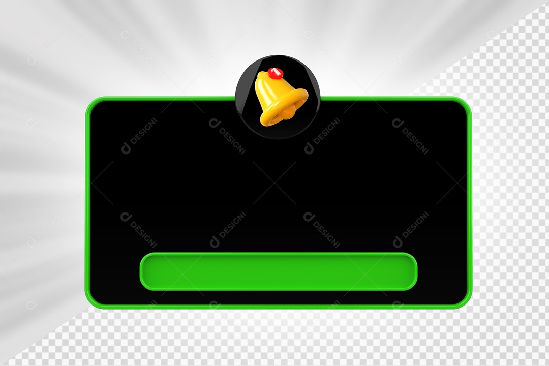 Caixa de Perguntas Preto e Verde Elemento 3D Para Composição PSD