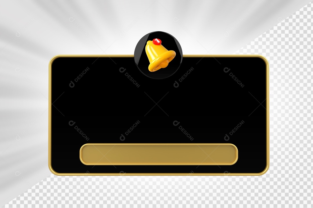Caixa de Perguntas Preto e Dourado Elemento 3D Para Composição PSD