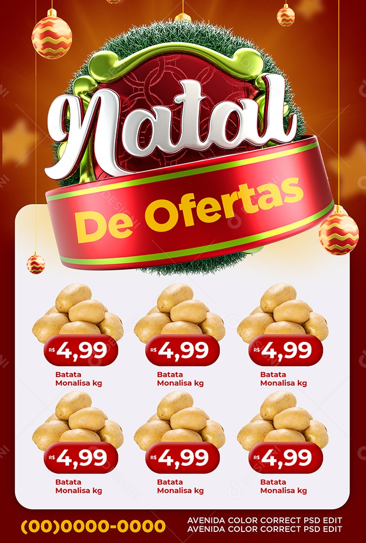 Encarte Natal de Ofertas Venha Conferir Social Media PSD Editável