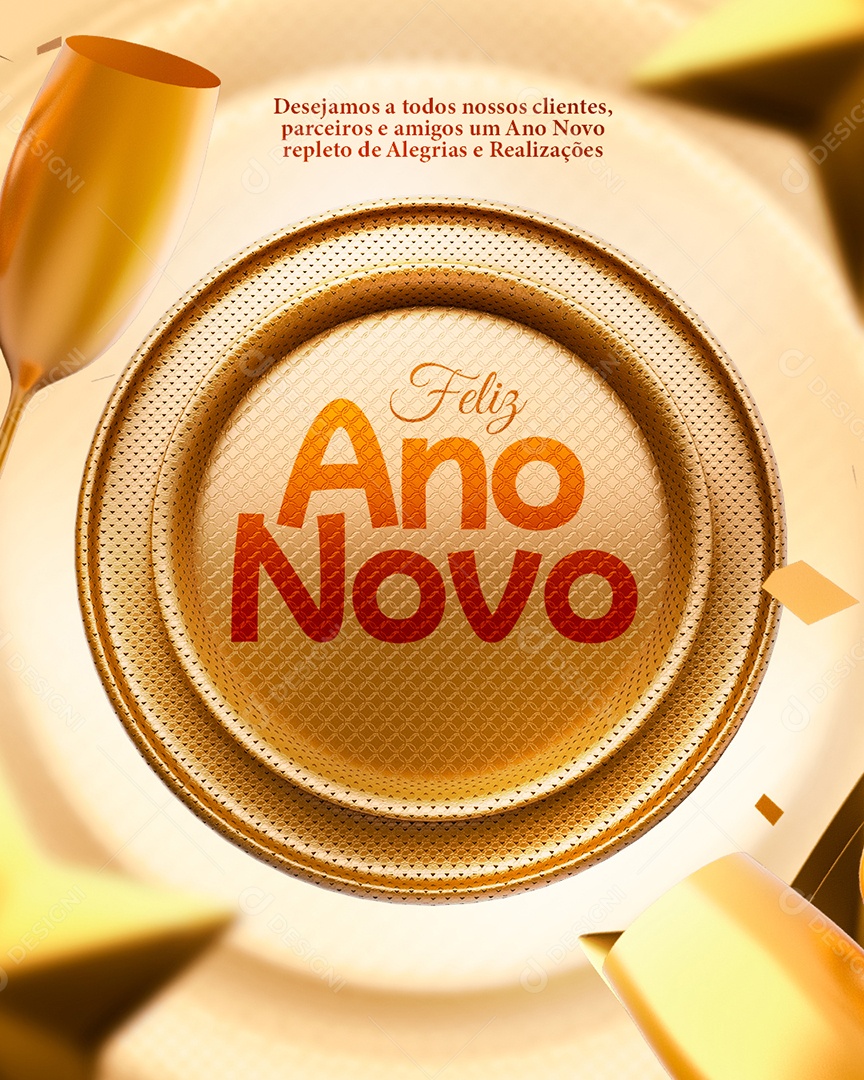 Feliz Ano Novo Desejamos a Todos Nossos Clientes Parceiros e Amigos um Ano Novo Repleto de Alegrias e Realizações Social Media PSD Editável