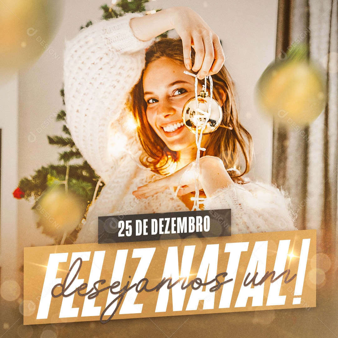 Post Feliz Natal 25 de Dezembro PSD Social Media PSD Editável