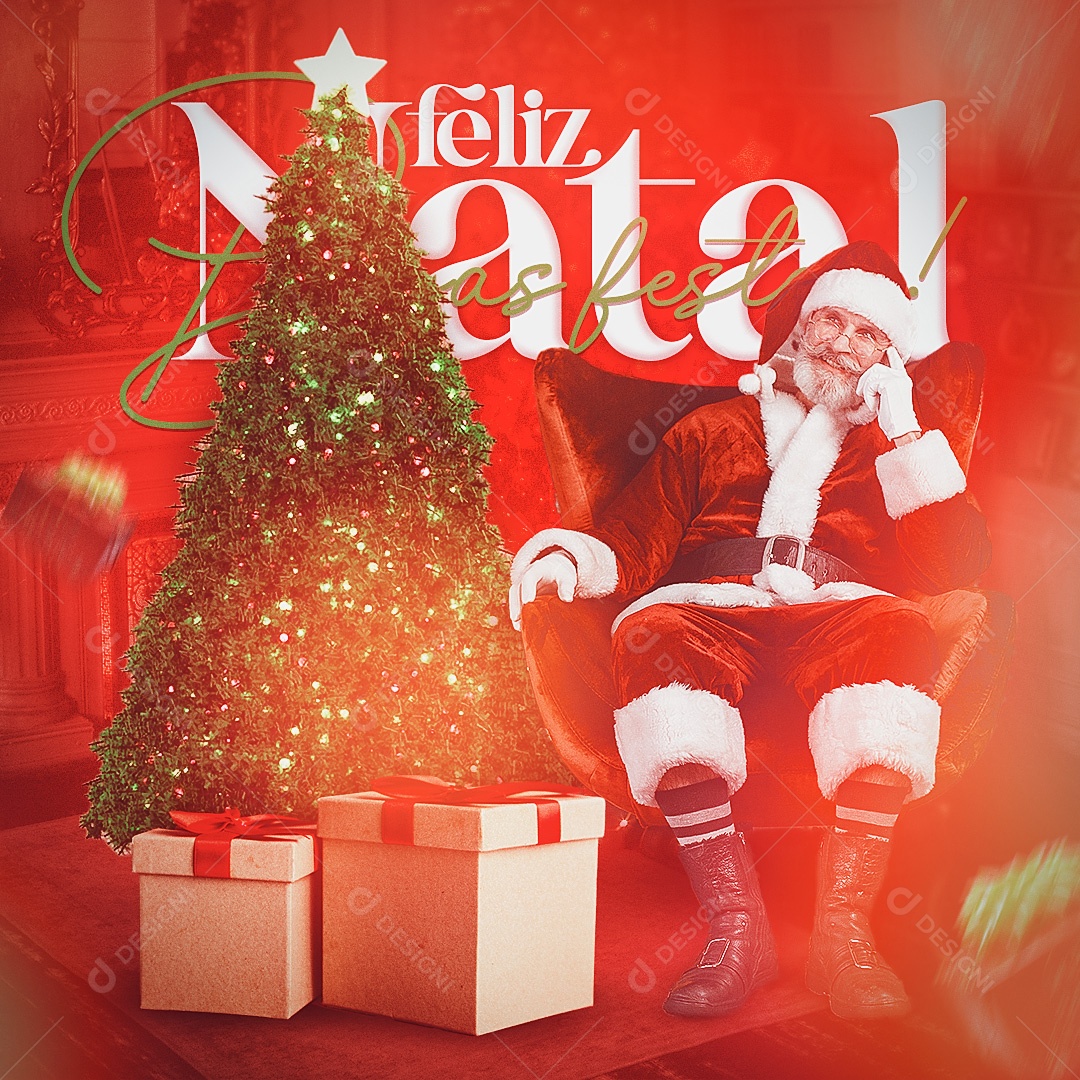 Post Feliz Natal PSD Social Media PSD Editável