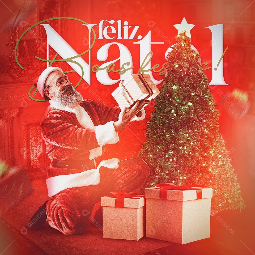 Post Feliz Natal PSD Social Media PSD Editável