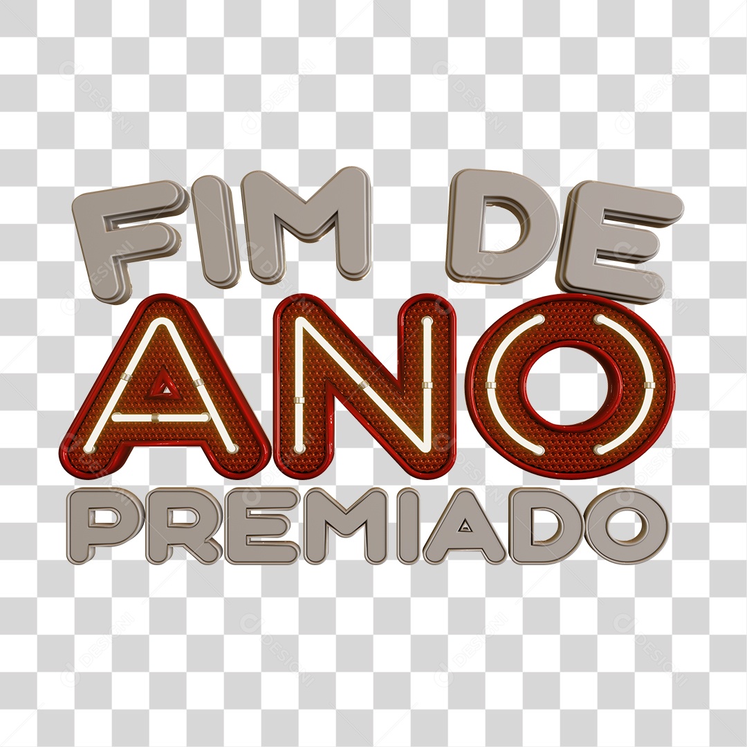 Fim de Ano Premiado Texto 3D Para Composição PNG Transparente