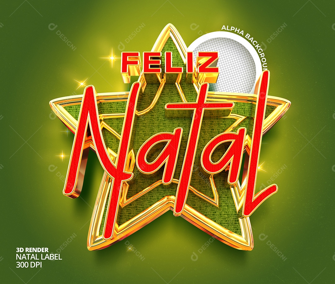 Selo 3D Feliz Natal PSD Para Composição