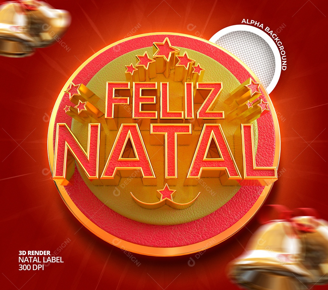 Selo 3D Feliz Natal PSD Para Composição