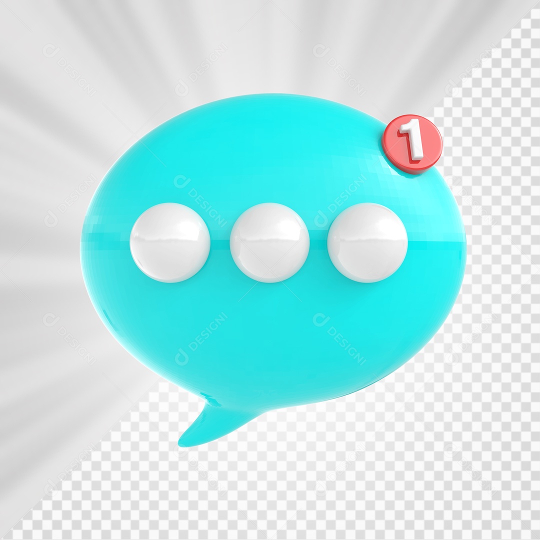 Ícone de Bate Papo Azul Marinho e Branco Elemento 3D para Composição PSD