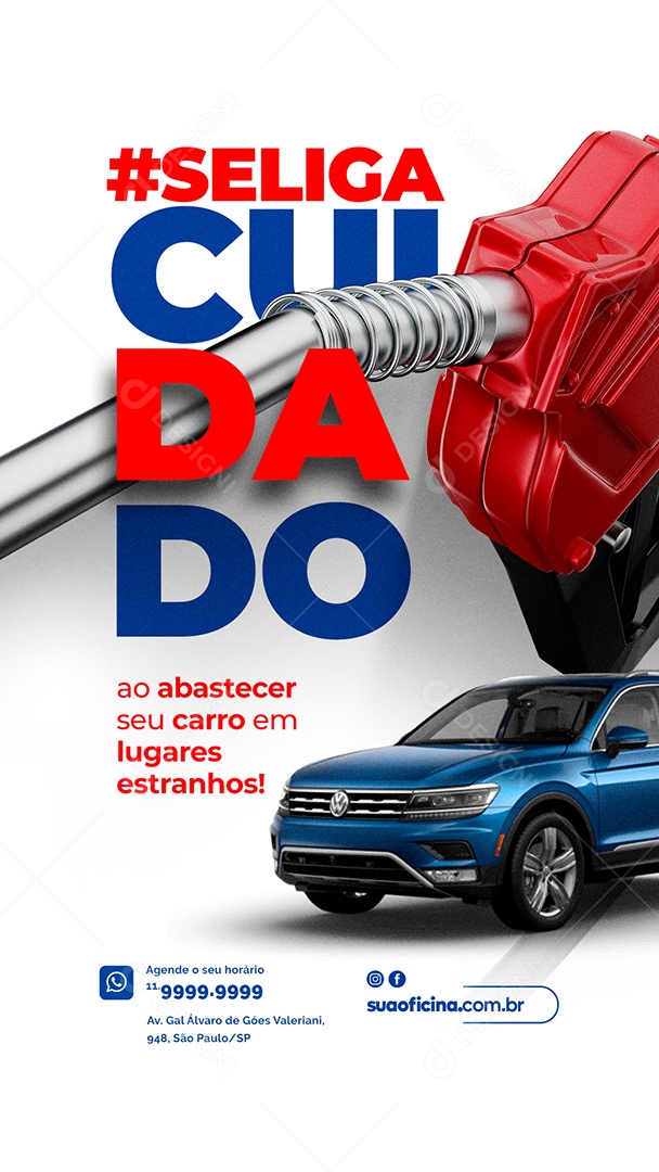 Story Se Liga Cuidado Oficina Mecânica Social Media PSD Editável