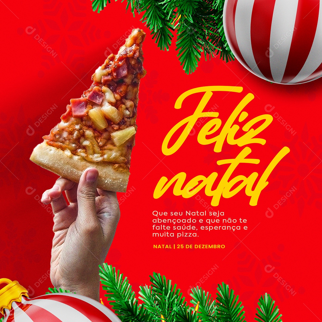 Que Seu Natal Seja Abençoado Feliz Natal Pizzaria Social Media PSD Editável