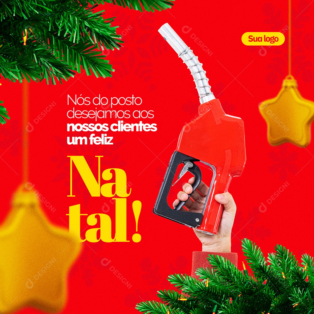 Nós do Posto Desejamos Um Feliz Natal Social Media PSD Editável