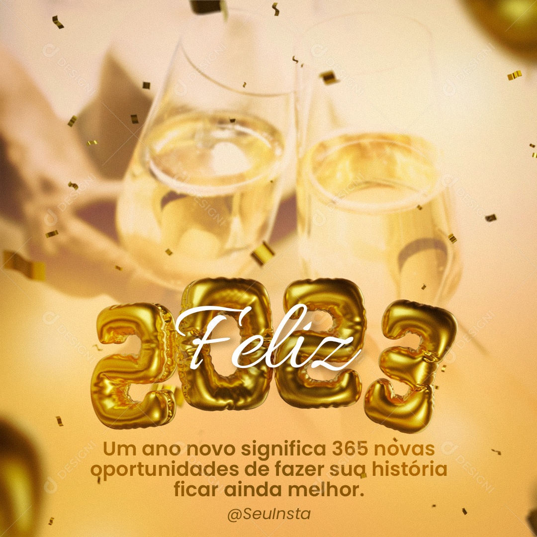 Post Feliz Ano Novo PSD Social Media PSD Editável