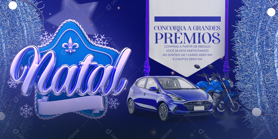 Banner Concorra a Grandes Prêmios Lojas Social Media PSD Editável