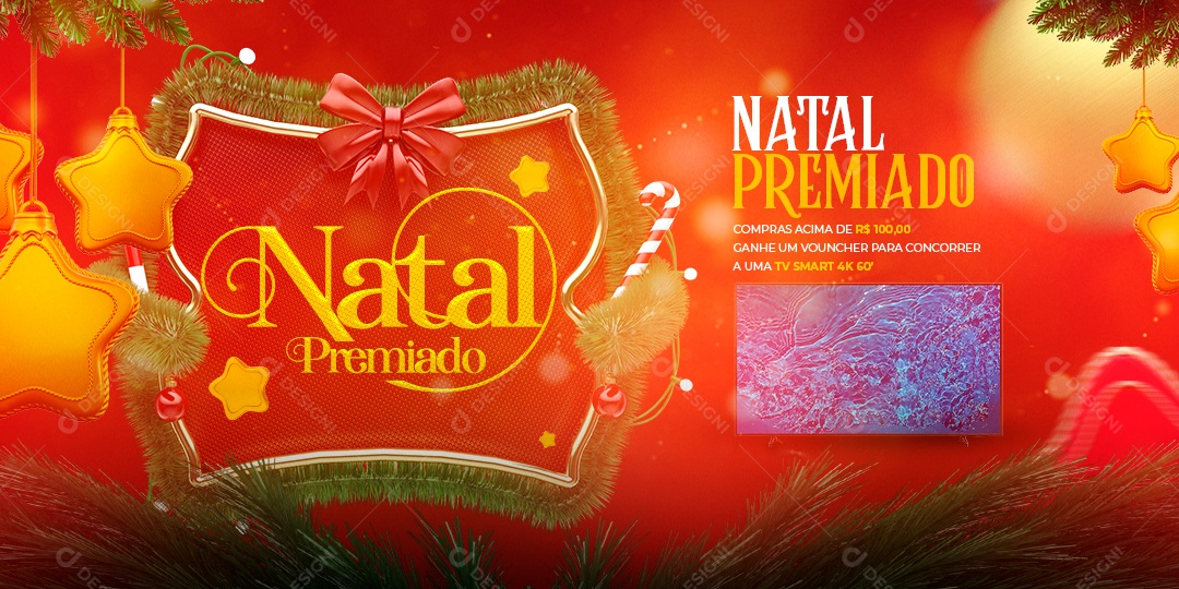 Banner Ofertas de Natal Loja Tv Smart Social Media PSD Editável
